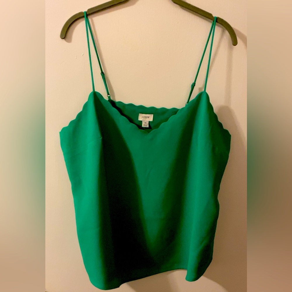 J. Crew ❇️ Scalloped Cami ❇️ Bold Emerald ❇️ Size 14